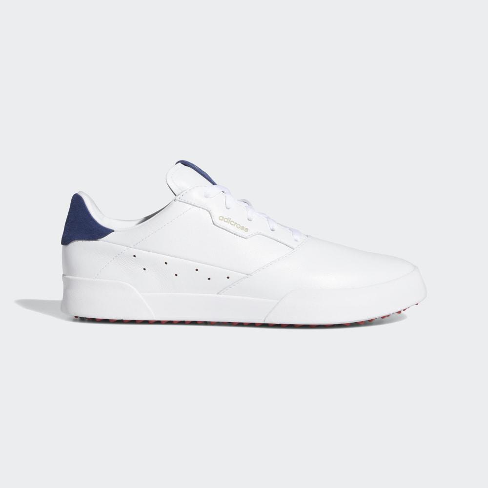 Pantofi Golf Adidas Adicross Retro Barbati Romania - Albi/Argintii Metal/Indigo EE9164